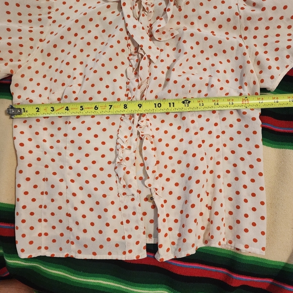 Vintage Polka Dot Ruffle Blouse - Picture 3 of 6